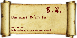 Baracsi Márta névjegykártya