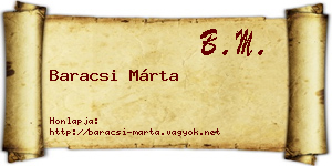 Baracsi Márta névjegykártya