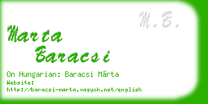 marta baracsi business card