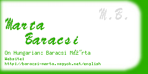 marta baracsi business card